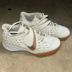 BNWOB Mens Nike Force Zoom Trout 6 Turf Shoes Size White AT3463-103 AS-IS